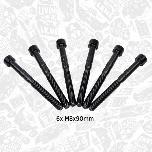 BS0003, Bolt, vippearmaksel, šroub vahadla vent.M8x90/6ks, ET ENGINETEAM, Skoda VW Audi Seat PD 2000+ / 6x, 038103714A, 917.290