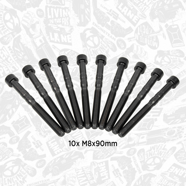 BS0005, Bolt, vippearmaksel, šroub vahadla vent.M8x90/10ks, ET ENGINETEAM, VW Transporter PD 2003+ / 10x, 038103714A, 917.290