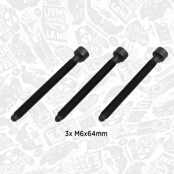 BS0007, Justeringsskrue, innsprøytningspumpe, šroub vstřikovače M6x64/3ks, ET ENGINETEAM, Skoda VW Audi Seat 1,4 / 3x, 038103385A