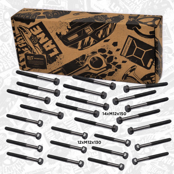 BS0013, Topplokksboltsett, šroub hl.válců/set 26ks, ET ENGINETEAM, Irisbus Crossway FPT Iveco New Holland T6050 T6070 T6080 T6090 EuroCargo-IV F4AFE611A* F4AFE611B* F4AFE611C* F4AFE611D* F4AFE611E* 2013+, 4891024, 4891025, 480930, 480950, 483030, 483040