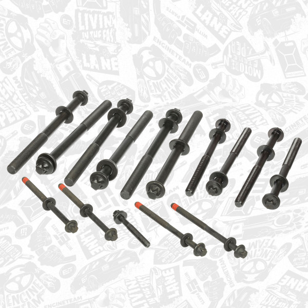 BS0018, Topplokksboltsett, šroub hl.válců/set 15ks, ET ENGINETEAM, Citroen Fiat Iveco Peugeot  Jumper Ducato Daily  Boxer 3,0 Hdi F1CE0481A , 0204.C6, 504081515, 0204.C7, 504081531, 0204.C8, 504081543, 0204.C9, 504081546, 14-32359-01, 483070