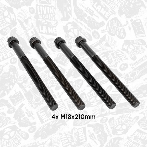 BS0031, Topplokksboltsett, šroub hl.válců/set 4ks, ET ENGINETEAM, Mercedes-Benz Actros MP2 MP3 Tourismo (O350) Travego (O580) Neoplan Skyliner Starliner Setra TopClass ComfortClass OM521* OM522* OM541* OM542* OM941* OM942*, A5419900501, 5419900501, 010121500000, 060.220, 12200, 14-32068-01, 20080350010