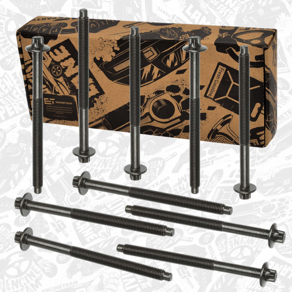 BS0054, Topplokksboltsett, šroub hl.válců/set 10ks 1,5 BlueHDi, ET ENGINETEAM, Citroen Mazda Peugeot Volvo Fiat Opel Toyota Ford Berlingo C3 C4 Scudo Mondeo Focus Fusion Clubman Cooper D Proace Proace Verso Aygo S60 C30 1,5 BlueHDI 2005+, 0204A4, 11127805936, 1229885, 30750877, 3642418, 9642546980, SU001-00795, Y601-10-135, 0204C5, 1313817, SU001-00874, 020557, 3M5Q6065AB, SU001-00745, MN982456