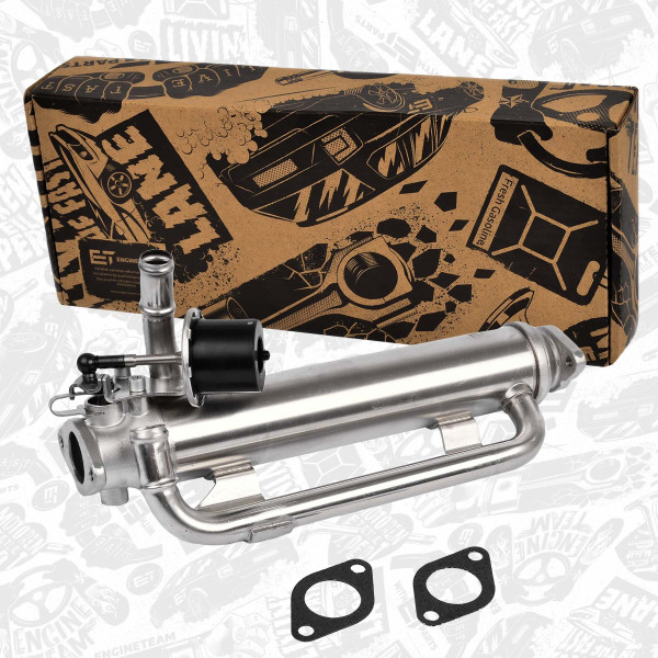 ED0043, Kjøler, avgassresirkulering, Ventil AGR/EGR - chladič, ET ENGINETEAM, Škoda Audi VW Seat Octavia II A3 Altea Toledo Passat Touran BMN BUY 2,0TDi 2005+, 03G131512AE, 03G131512J, 03G131512AP