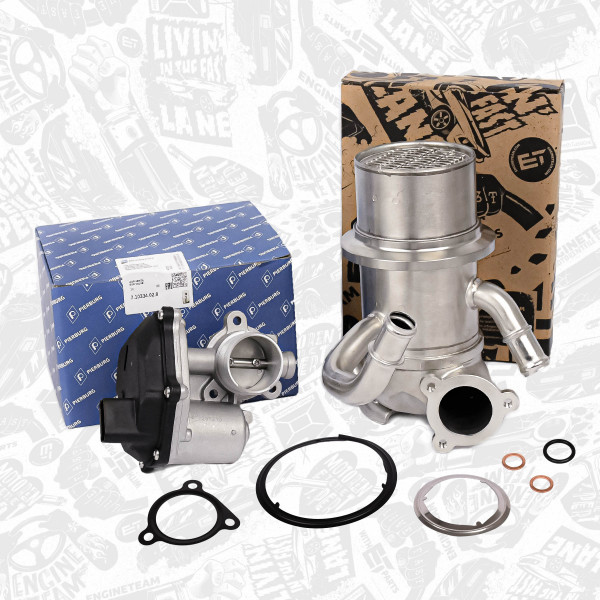 ED0085VR2, Kjøler, avgassresirkulering, Chladič venilu AGR/EGR s klapkou 1,6 TDI, ET ENGINETEAM, AUDI SEAT SKODA VW OCTAVIA GOLF LEON A3 TT 1,6 / 2,0 TDI CKFB CLHA CUNA 2013+, 04L131512AM, 04L131512BH, 04L131512BR, 04L131512D, 04L131512BQ, 04L131501C, 04L131501M, 04L131547A, 04L131547, N0138133, WHT007702A, 1K0253115T