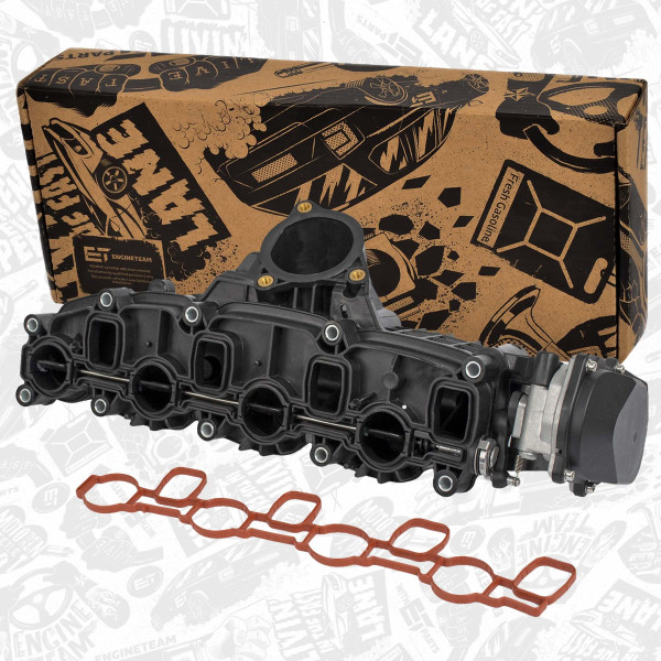 ED0128, Sugerør, luftforsyning, Sací modul 2,0 TDI vč. klapky, ET ENGINETEAM, Škoda Audi VW Seat A3 A4 Q5 Exeo Leon Octavia Yeti Eos Jetta Passat Tiguan CAGA CBAB 2,0 TDI 2005+, 03L129711AG, 7.10131.11.0