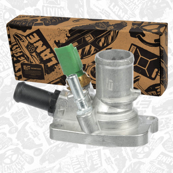 ED0159, Termostat, kjølemiddel, Termostat 1,4, ET ENGINETEAM, Fiat Alfa Romeo Lancia Opel Mito Punto Panda Doblo Ypsilon Combo 1,4 198 A4.000  2007+, 1338271, 55194029, 55202176, 55250824, 410090.88D, TI14488