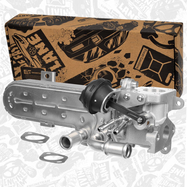 ED0236, Kjøler, avgassresirkulering, Chladič venilu AGR/EGR 2,0TDI - chladič/s těs., ET ENGINETEAM, Audi Seat Škoda VW A3 Toledo Leon Altea XL Altea Superb Octavia Touran Passat AZV BKD 2,0 TDI 2003+, 03G131513J, 03G131512L, 03G131513D