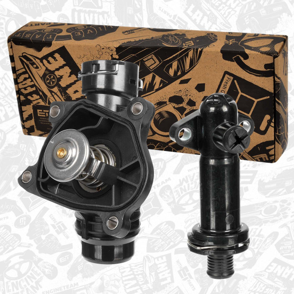 ED0244VR1, Termostat, kjølemiddel, Termostat 30 d + Příruba chladiva ET, ET ENGINETEAM, BMW 1 (E87) 3 (E46) 3 (E90) 3 Touring (E46) 5 (E60) 5 Touring (E61) 6 (E63) X3 (E83) X5 (E70) X6 (E71,E72) 30 d 2007+ , 11517787052, 11517787113, 11517789014, 11517805811, 11717787870
