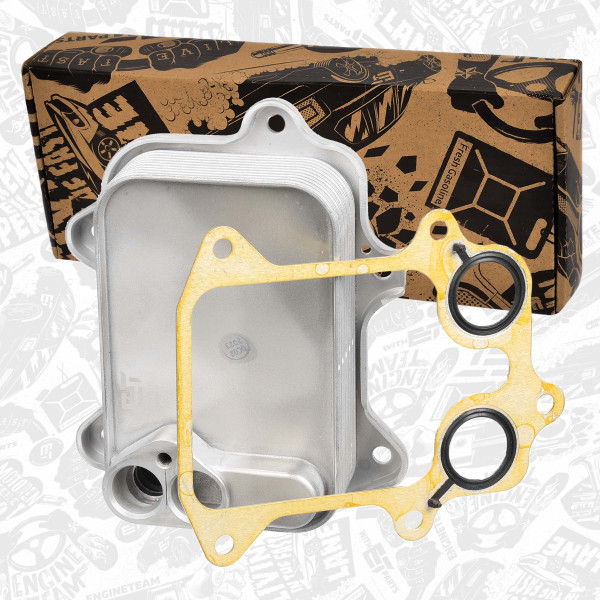 HE0008, Oljekjøler, motorolje, Chladič oleje 1,4TSI, ET ENGINETEAM, Audi Seat Skoda VW A1 A3 Toledo Ibiza Altea Rapid Fabia Octavia Touran Golf Passat 1,4 TSI/Fsi 2004+, 03C117021D, 03C117021E, 03C117021J