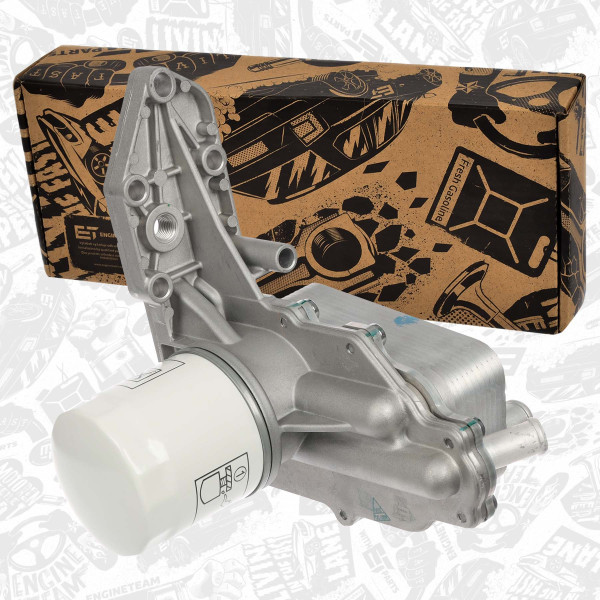 HE0015VR1, Oljekjøler, motorolje, Pouzdro filtr olej. 2,2/2,4 TDCi /2x vedení, ET ENGINETEAM,  Ford Transit Van Chassis Cab Minibus 2,2/2,4 CDTi 2006+, BK3Q6B624CB, BK2Q6B624AA, 1842739, 1755226