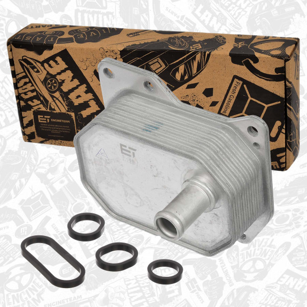 HE0016, Oljekjøler, motorolje, Chladič oleje 2,2TDCi/s těs., 1x vedení, ET ENGINETEAM, Ford Transit Van Chassis Cab Minibus 2,2TDCi/2,4TDCi/3,2TDCi 2006+, 1704068, BK3Q6B624BB, 1842739, 6790978930