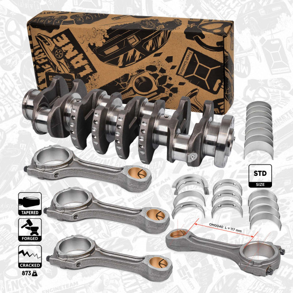 HK0207VR2, Reparasjonssett, veivaksel, Set hřídel klik.kovaná/HL+PL+4x ojnice, ET ENGINETEAM, Citroen Fiat Ford Peugeot 2,2DHDi TDCi 4HU 4HV PUMA 2004+, 0501N9, BK2Q-6300-AA, YC1Q-6303-CB, 0501L1, YC1Q6303CB, BK2Q6300AA, 9676251280, 1675258, 1377616, 1377618, 1377620, 9659672280, 9661857980, 9661858180, 9667060880, 9667060980, 9667061080, 1S7Q6200CAA, 1S7Q-6200-CAA, 1S7Q6200CBA, 1S7Q-6200-CBA, 1S7Q6200CCA, 1S7Q-6200-CCA, XS7Q6211BA, 1347408, 1096238, 1099772, 1099876, 1143673, 1143842