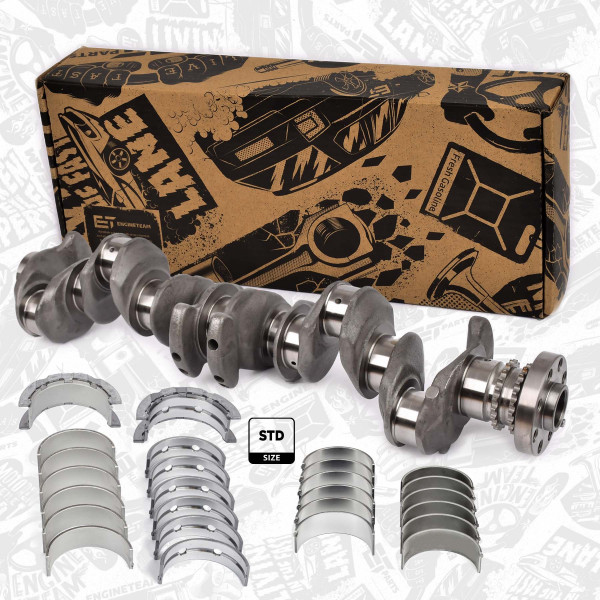 HK0211VR1, Reparasjonssett, veivaksel, Hřídel klik. 335d/s ložisky, kovaná, ET ENGINETEAM, BMW 3 (F30) 3 Gran Turismo (F34) 4 Gran Coupe (F36) 5 (F10) 7 (F01, F02) X6 (E71,E72) xDrive 40d 2010+, 11218512217, 11217802643, 11217802644, 11217802645, 11217802647, 11217802648, 11217802649, 11217802651, 11217802652, 11217802653, 11217802655, 11217802656, 11217802657, 11218517935, 11218517936, 11218517937, 11218517939, 11218517940, 11218517941, 11247798085, 11247798092, 11217812954