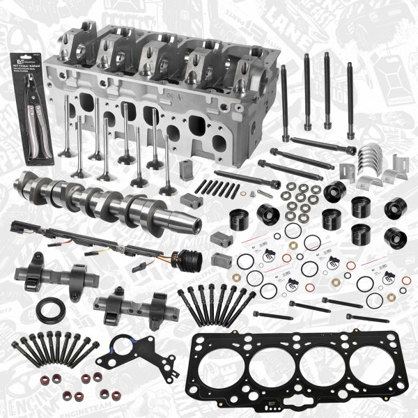 HL0170VR2, Reparasjonssett, topplokk, Hlava válců 1.9 TDI /s ventily, s vačkou, s těsněním HV, šrouby, zdvih, vahad, gufera, ET ENGINETEAM, VW Škoda Audi Seat Golf Passat New beetle Jetta Bora Fabia Octavia Superb Roomster Altea Leon Toledo Ibiza  1,9 TDI BJB 2002+, 038103714G, XM21-6251-AA, 038103383DG, 1426035, 03G103351C, XM21-6500-BA, 038103714, XM216251AA, 038103351D, 1100677, XM21650BA, 038103384, 038103714A, 038109101R, 038103673A, 038103385A, 038103673BGLB, 038103673CGLB, 038198051C, 038103673C, 038103673B, 038198051B, 038198051, 038198051A, 038103085C, 038109309C, 038103085A, 038109309A, 038145215, 038109309B