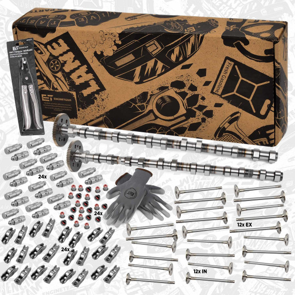 HV0448VR2, Kamakselsett, Vačka-SET 3,0D IN/EX /vahadla, zdvihátka,ventily,nářadí, ET ENGINETEAM, BMW 3 (E46) 330 d 3 (E46) 330 xd 3 Touring (E46) 330 xd 5 (E39) 530 d 5 (E60) 530 xd 5 Touring (E61) 530 d X5 (E70) 3.0 sd M57 D30 2004+, 11317791579, 11317791580, 11332247722, 11332249817, 11122247056, 11332248878, 2247056, 2248878, 11342247077, 11349071732, 50007683, 50007682, 50006414, 50006132