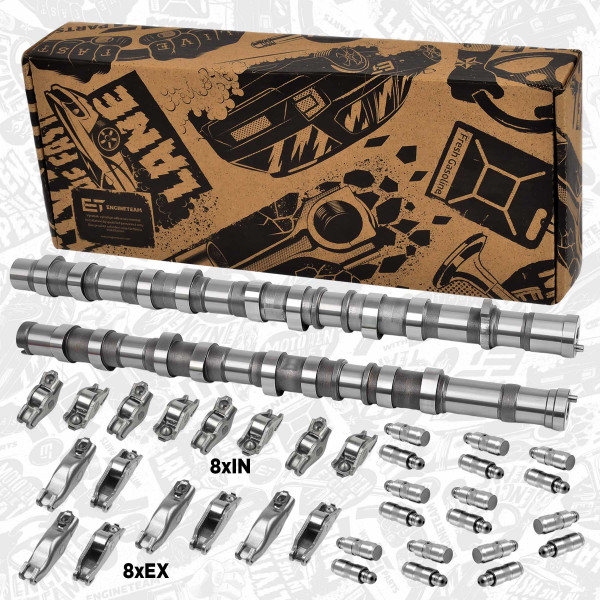 HV0458VR1, Kamakselsett, Vačka-SET 2,5 CRDi/IN,EX,vahadl.zdvih., ET ENGINETEAM, Hyundai Kia K2500 Sorento H1 H350 Porter 2,5 CRDi D4CB 2003+, 094289, 1319249, 222314a001, 242004A400, 30711499, 9650981280, Y60312101, 24180-4A000, 242004A500, 3M5Q6500BA, 241804A000, 242004A000, 24100-4A000, 24180-4A001, 24100-4A100, 241804A001, 22231-4A001, 24170-4A000, 241704A000, 24170-4A001, 241704A001, 241704A002, 50006433