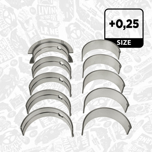 LH000925, Veivaksellagersett, Lož.hl.(HL)set/Cyl.4+(pass-l), ET ENGINETEAM, Fiat Ducato Iveco Daily 2,3D/JTD F1AE0481 2002+, 2992538, 2996475, 160710, 77977610, 843031