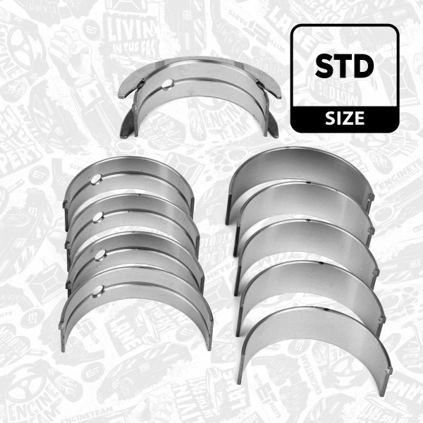 LH001000, Veivaksellagersett, Lož.hl.(HL)set/Cyl.4+(pass-l) F1CE, ET ENGINETEAM, Fiat Ducato, Iveco Daily 3,0 F1CE0481 2004+, 2995574, 500054637, 163030, 37130600, 843070