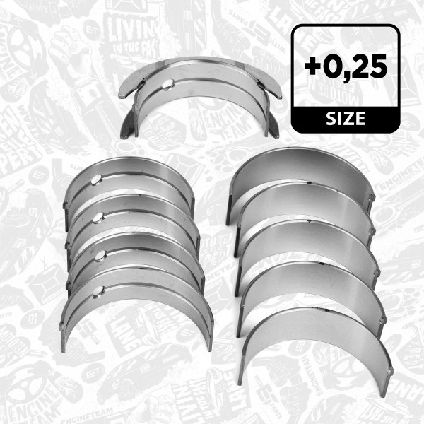 LH001025, Veivaksellagersett, Lož.hl.(HL)set/Cyl.4+(pass-l) F1CE, ET ENGINETEAM, Fiat Ducato, Iveco Daily 3,0 F1CE0481 2004+, 163031, 37130610, 843071