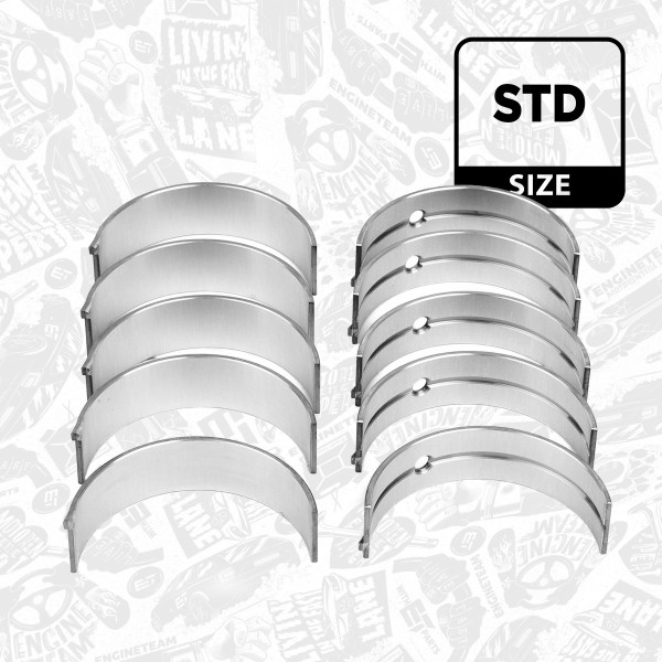 LH001800, Veivaksellagersett, Lož.hl.(HL)set/Cyl.4/2,2D, ET ENGINETEAM, Nissan Almera/Navara/Pathfinder/Primera 2,2/2,5dCi 2000+, 12223-AD200, 12223AD200, MS-1229ASTD