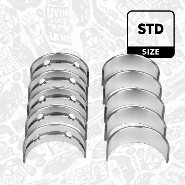 LH002600, Veivaksellagersett, Lož.hl.(HL)set/Cyl.4/1,5dCi, ET ENGINETEAM, Renault Dacia Nissan Duster Lodgy Logan Sandero Cube Kubistar Micra Note NV200 Qashqai Captur Clio Kangoo Grand Scénic Kadjar Kangoo Fluence Megane Modus Scénic Talisman  Thalia K9K 700 1,5 dCi, 8200019804, 8200019842, 8200019843, 8200019844, 8200149724, 8200164431, 8200164432, 8200164434, 8200859992, 8200859993, 8200859994, 8200859995, 8200859996, 8200859997, 8200859998, 8200859999, 021HS20154000, 77839600