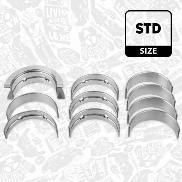 LH002700, Veivaksellagersett, Lož.hl.(HL)set/Cyl.4+(pass-l), ET ENGINETEAM, Citroen Fiat Ford Peugeot 2,2D/HDi 4HU/4HV 2000+, 1099772, 1099876, 1143673, 1143842, 1214454, 2S7Q6333AA, 2S7Q6A338AA, 2S7Q6W332AA, XS7Q6333AB, XS7Q6337AB, XS7Q6A338AC, XS7Q6W331AB, XS7Q6W332AB, 014HS21891000, 37006600, 843750, AEM410544STD