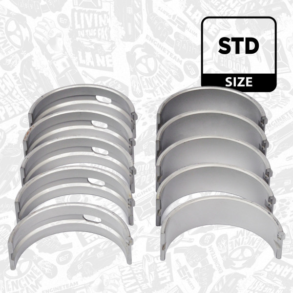 LH003000, Veivaksellagersett, Lož.hl.(HL)set/Cyl.4/1,9TDI, ET ENGINETEAM, Audi, Seat Ibiza, Skoda Octavia Superb, VW Crafter Caddy BXE CAGA 2005+, 038105561A, 038105561AB, 038105561AM, 038105591A, 038105591AC, 038105591AM, 029HS19911000, 77553600