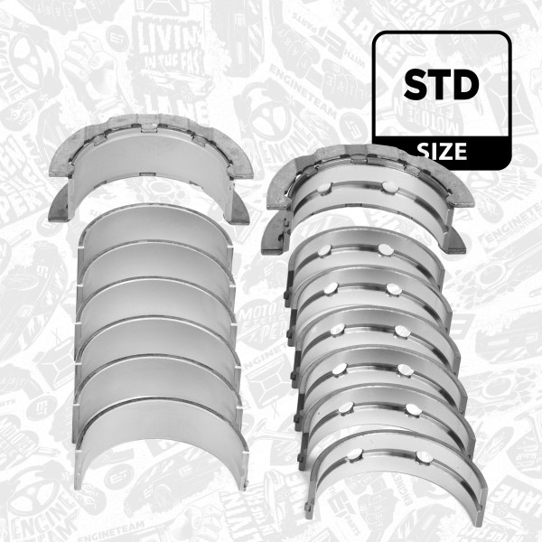 LH003800, Veivaksellagersett, Lož.hl.(HL)set/Cyl.6+(pass-l), ET ENGINETEAM, BMW 3 X3 5 X5 X6 N57 D30 B 330d 535d 2009+, 11217802643, 11217802644, 11217802645, 11217802647, 11217802648, 11217802649, 11217802651, 11217802652, 11217802653, 11217802655, 11217802656, 11217802657, 11218517935, 11218517936, 11218517937, 11218517939, 11218517940, 11218517941, 77953600