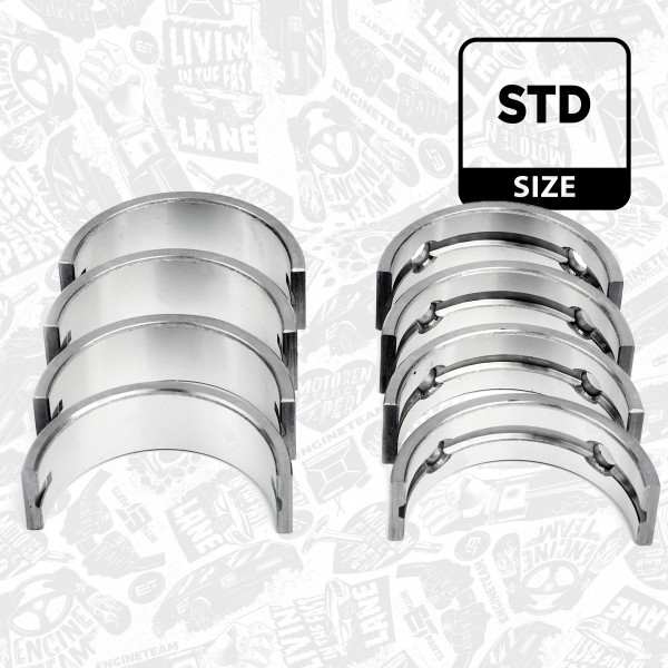 LH004200, Veivaksellagersett, Lož.hl.(HL)set/Cyl.3, ET ENGINETEAM, Skoda Fabia Roomster, VW Fox Polo CGPA CGPB 1,2 2002+, 03D105561G, 03D105591G, 77917600