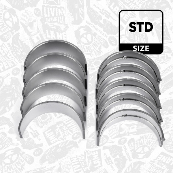 LH004400, Veivaksellagersett, Lož.hl.(HL)set/Cyl.4/1,6HDI, ET ENGINETEAM, Citroen Fiat Ford Peugeot Berlingo C4 Picasso C-max Focus Scudo 307 3008 1,6 HDI 9HZ (DV6TED4) 2008+, 1142358, 1447990, 1447991, 2S6Q6333AA, 6Q6A338AB, 0113T2, 0113T3, 0113T4, 0113T5, 77874600