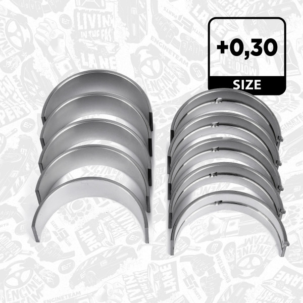 LH004430, Veivaksellagersett, Lož.hl.(HL)set/Cyl.4/1,6HDI, ET ENGINETEAM, Citroen Fiat Ford Peugeot Berlingo C4 Picasso C-max Focus Scudo 307 3008 1,6 HDI 9HZ (DV6TED4) 2008+, 0113T2, 0113T3, 0113T4, 0113T5, 256Q6333AA, 6Q6A33AB