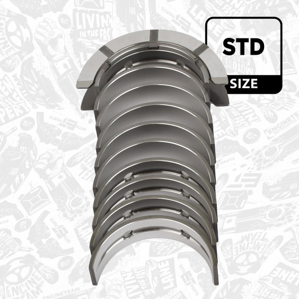 LH005800, Veivaksellagersett, Lož.hl.(HL)set/Cyl.4+(pass-l) 2,0EcoBlue, ET ENGINETEAM, Ford Focus Galaxy Mondeo Ranger Kuga S-Max Tourneo Custom Transit 2,0D EcoBlue YLF5 YLF6 YLFS YMFS YNF6 YNFS YNR6  2016+, 2213883, 2291477, GK2Q6333AAA, GK2Q6337AAA, GK2Q6A338AAA, 37182600