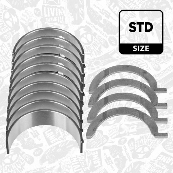 LH007500, Veivaksellagersett, Lož.hl.(HL)set/Cyl.4 204DTD, ET ENGINETEAM, Land Rover Jaguar Discovery Range Rover EVOQUE XF F-Pace E-Pace XE 2,0 204DTD 2015+, JDE36888, JDE36889, JDE36890, JDE36891, JDE36893, JDE36894, JDE36895, JDE36896