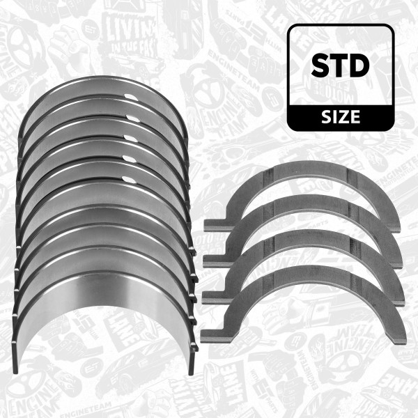 LH007600, Veivaksellagersett, Lož.hl.(HL)set/Cyl.4 204DTA, ET ENGINETEAM, Land Rover Jaguar Range Rover Sport Range Rover Evoque Discovery  Defender Discovery Sport Defender Station Wagon E-PACE XE XF Sportbrake Sd4 204DTA 2015+, JDE40055, JDE40056, JDE40057, JDE40059, JDE40060, JDE40061