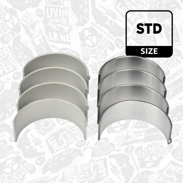 LP000800, Rådelagersett, Lož.ojn.(PL)set/Cyl.4, ET ENGINETEAM, Fiat Ducato, Iveco Daily 2,3D/JTD F1AE0481 2002-2011, 2996656, 504049343, 2992534, 2996204, 500054850, 5801489336, 007PS21958000, 160760, 77976600, 843040