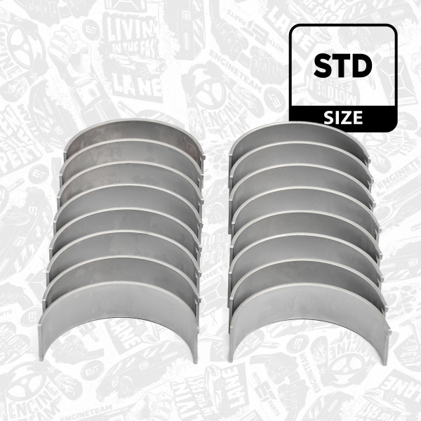 LP003800, Rådelagersett, Lož.ojn.(PL)set/Cyl.8, ET ENGINETEAM, Toyota Lexus Land Cruiser 200 Land Cruiser Pick-up Lexus LX 450d 1VD-FTV 2008+, 130415102103, 13041-51020, 13041-51020-01, CB-1465GPSTD