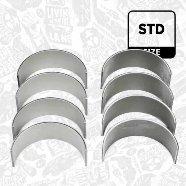 LP004100, Rådelagersett, Lož.ojn.(PL)set/Cyl.4/1,9TDI, ET ENGINETEAM, Audi Seat Skoda VW A3 Alhambra Altea Fabia Octavia Caddy Passat BXE CAYA 1,6 TDI 1,9 TDI 2002, 045105701, 045105701A, 045105701B, 045105701C, 029PL20897000, 77554600, AEB410130STD