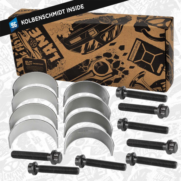 LP004100VR2, Rådelagersett, Lož.ojn.(PL)set/Cyl.4 1,9TDI/se šrouby KS, ET ENGINETEAM, Audi Seat Skoda VW A3 Alhambra Altea Fabia Octavia Caddy Passat BXE CAYA 1,6 TDI 1,9 TDI 2002, 045105701, 045105701A, 045105701B, 045105701C, 045105425, 045105425B