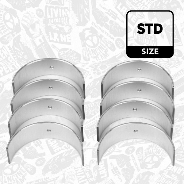 LP004300, Rådelagersett, Lož.ojn.(PL)set/Cyl.4/1,4TSI, ET ENGINETEAM, Audi Seat Skoda VW A1 Alhambra Octavia Caddy Golf 1,6 FSI 1,4 TSI CAXA BCA 2004+, 036105701AB, 036105701S, 03C105701D, 029PS20037000, 77836600