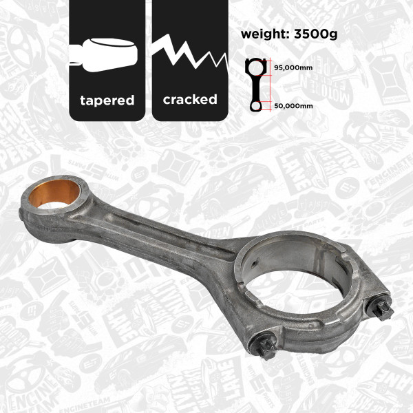 OM0009, Stempelstang, Ojnice motoru D 2876/trapéz, ET ENGINETEAM, MAN TGA/E 2000/F 2000 D 2876 1994+, 51024006049, 51024016243, 51024016282, 020310287600, 20060228760, 42450