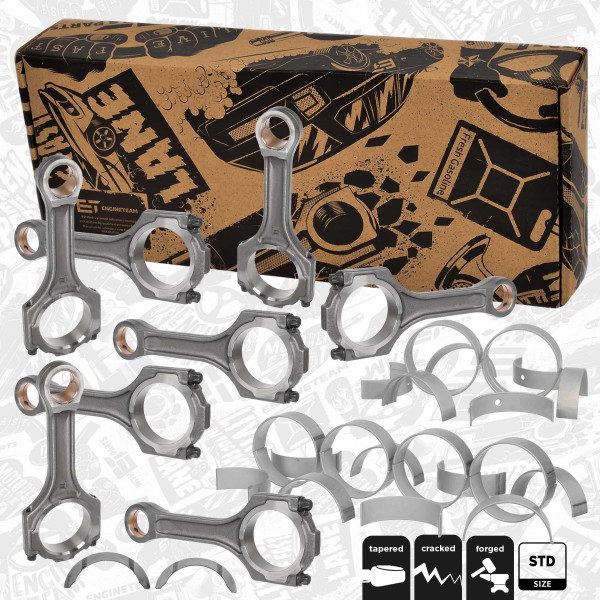 OM0035VR3, Veivstang-sett, Sada ojnic motoru 4,5D /8ks,ložiska, ET ENGINETEAM, Toyota Lexus Land Cruiser 200 Land Cruiser Pick-up Lexus LX 450d 1VD-FTV 2008+, 1320151021B0, 1320151021, 13201-51021, 11071-51010, 11701-51020, 1107151010, 1170151020, 130415102103, 13041-51020, 13041-51020-01, 1101151010, 11011-51010, MS-1465GPSTD, CB-1465GPSTD, TW-1465ASTD