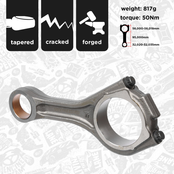 OM0061, Stempelstang, Ojnice motoru 2,0, ET ENGINETEAM, Land Rover Jaguar Rande Rover Evoque Discovery F-Pace XE XF 204DTA, LR124261