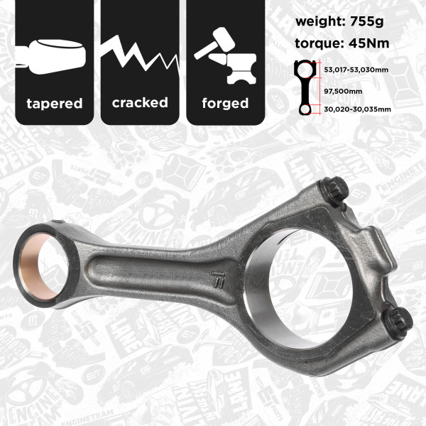 OM0083, Stempelstang, Ojnice motoru 2,0 D/TD4, ET ENGINETEAM, Jaguar Land Rover E-Pace F-Pace XF XE 2,0 D/TD4 204DTD(AJ20D4) 2014+, AJ813171, LR082540