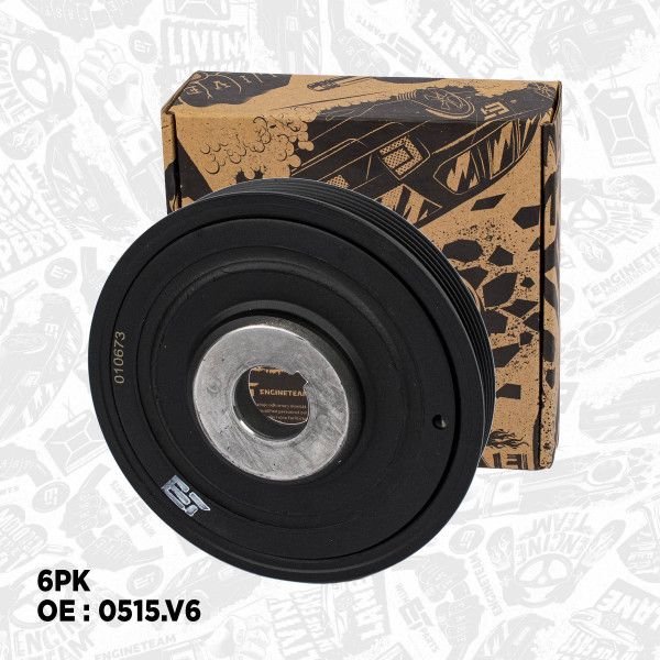 PC0002, Remskive, veivaksel, řemenice klik.hřídele 2,0Hdi, ET ENGINETEAM, Citroen Fiat Ford Lancia Peugeot 1,9/2,0D/JTD/HDi 1998+, 0515L9, 0515.V6, 9467597180, 0515P2, 0515V6, 9467586180