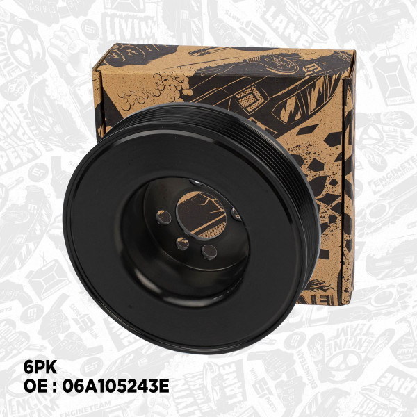 PC0008, Remskive, veivaksel, řemenice klik.hřídele 1,8/2,0, ET ENGINETEAM, Skoda VW Audi Seat 1,8/2,0i/FSI 1995+, 06A105243E, 06B105243F, 06A105243C