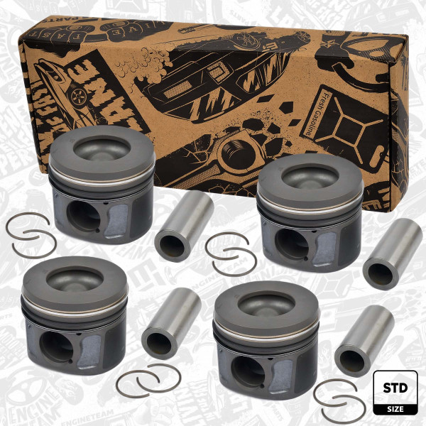 PM001200VR1, Plungersett, Píst komp. - repair kit 2,2TDCi/KH43,42/kom.46,90mm, ET ENGINETEAM, Citroen Fiat Ford Peugeot 2,2D/HDi/TDCi 4HU/4HV 2004+, 5S7Q-AAE, 1373523, 0628S6, 0628S7, 0628S8, 0160700, 41072600, 854420, 87-427700-10
