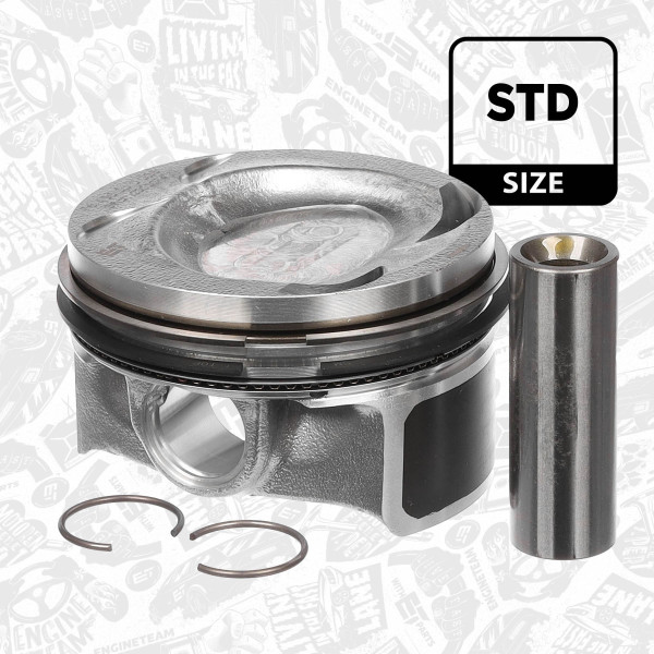 PM004900, Stempel, Píst komp.1,4TFSI 16V, ET ENGINETEAM, Skoda VW Audi Seat 1,4TFSI 16V CAVE CTHE CTKA 2010+, 03C107065AQ, 03C107065AS, 03C107065BF, 03C107065CK, 03C107065AH, 03C107065BL, 03C107065CE, 03C107065CF, 028PI00117000, 40846600, 87-433900-00