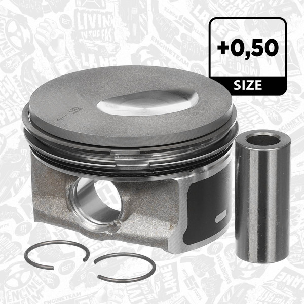 PM006650, Stempel, Píst komp.1,2TSi/čep 19,00mm, ET ENGINETEAM, Skoda Rapid, VW Caddy 1,2TSI CBZA CBZB CBZC 2010+, 028PI00130002, 41257620