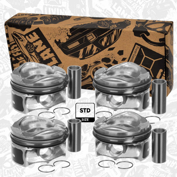 PM008400VR1, Plungersett, Píst repair kit 1,6i EcoBoost/trapéz, ET ENGINETEAM, Ford Volvo C-Max II Focus III Mondeo S60 II V40 V60 1,6 EcoBoost T4 T3 JQDA JQMB 2010+, 1840289, CJ5Z6108A, CJ5Z-6108-A, 40883600